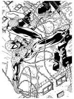 coloriage spiderman lance sa toile